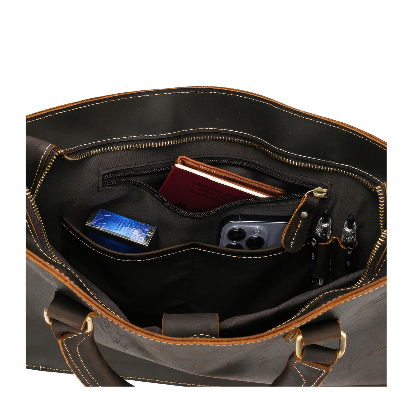 Maroquinerie porte documents cuir vintage