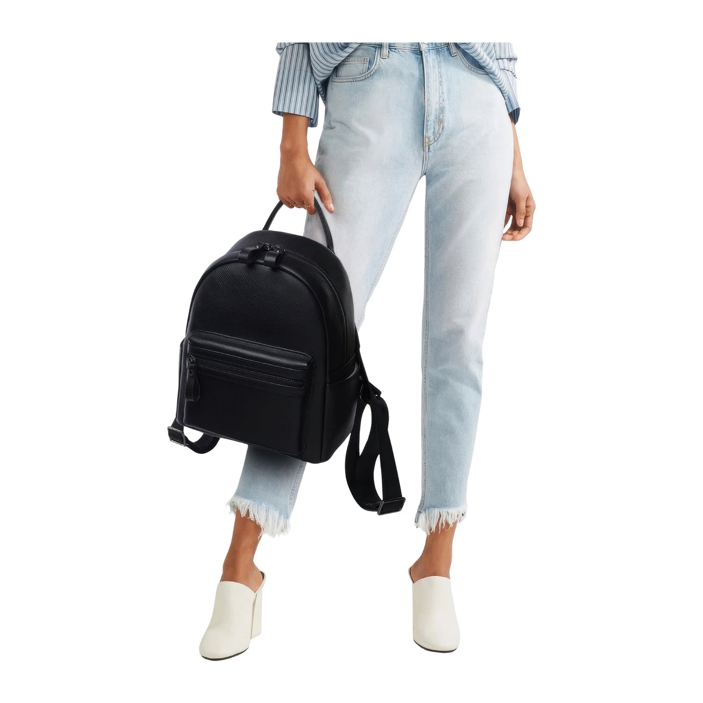 Sac a dos en cuir noir pour femme