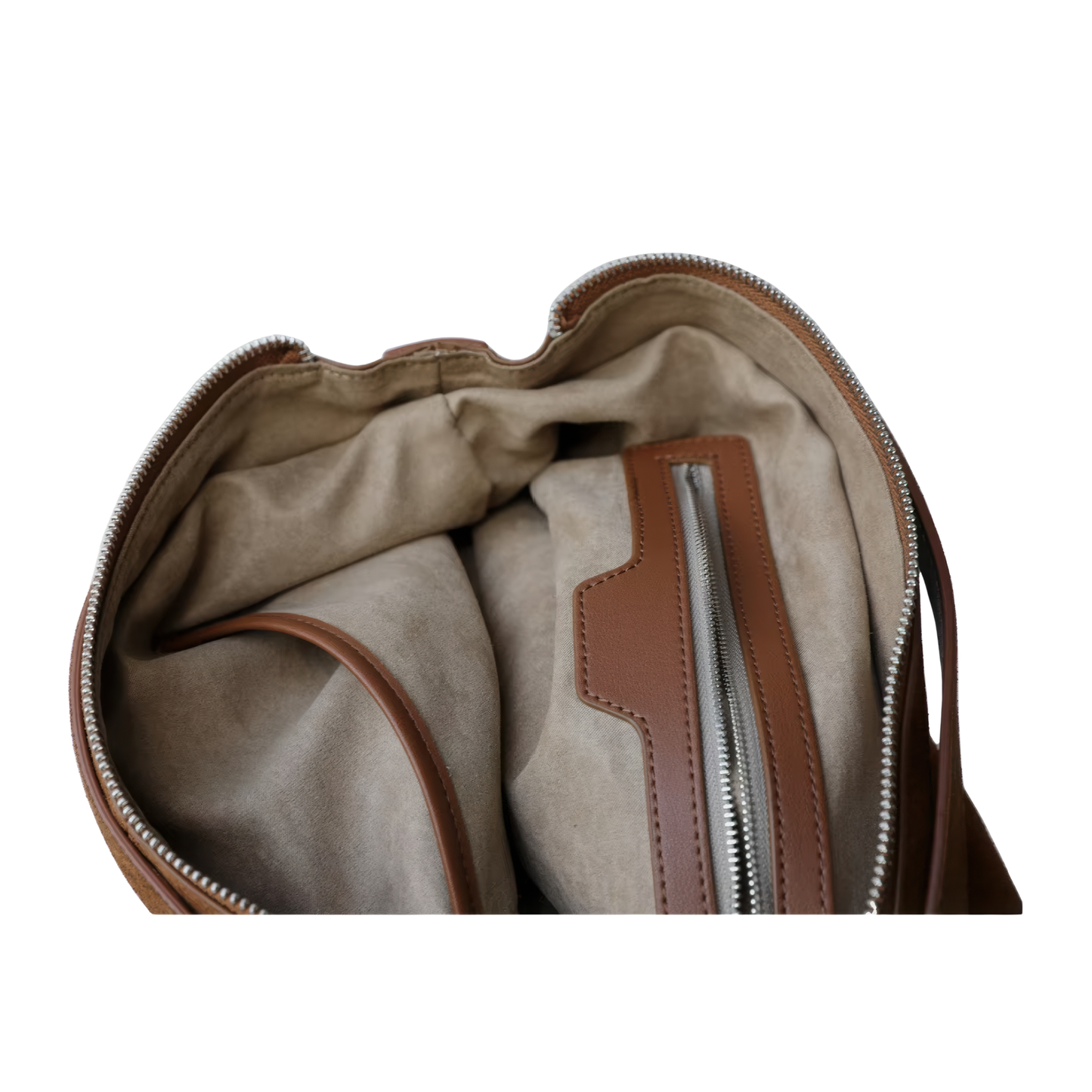 Un beau grand sac à main cuir et daim
