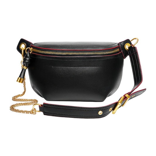 Banane cuir noir femme