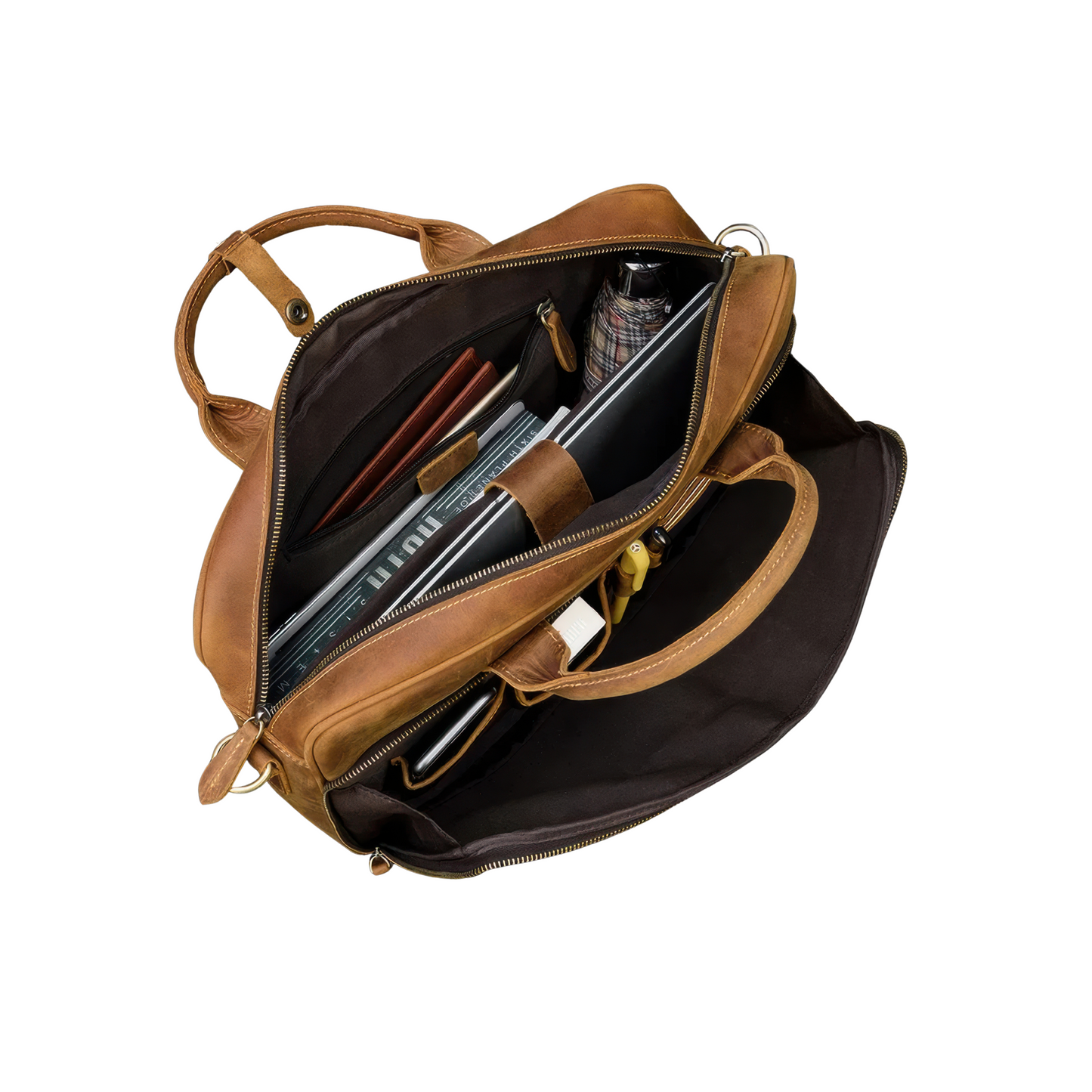 Camel cuir porte document