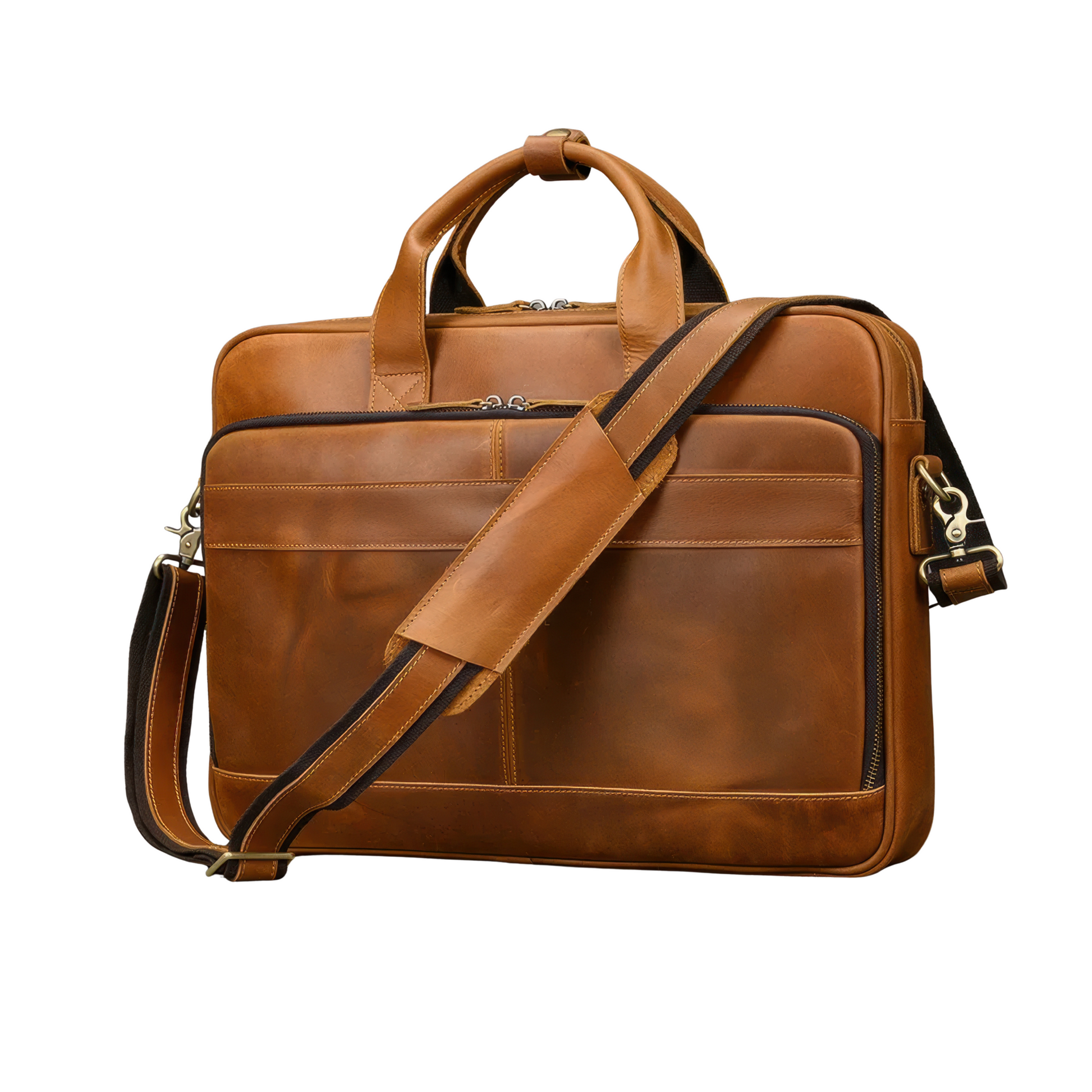 Camel cuir porte documents