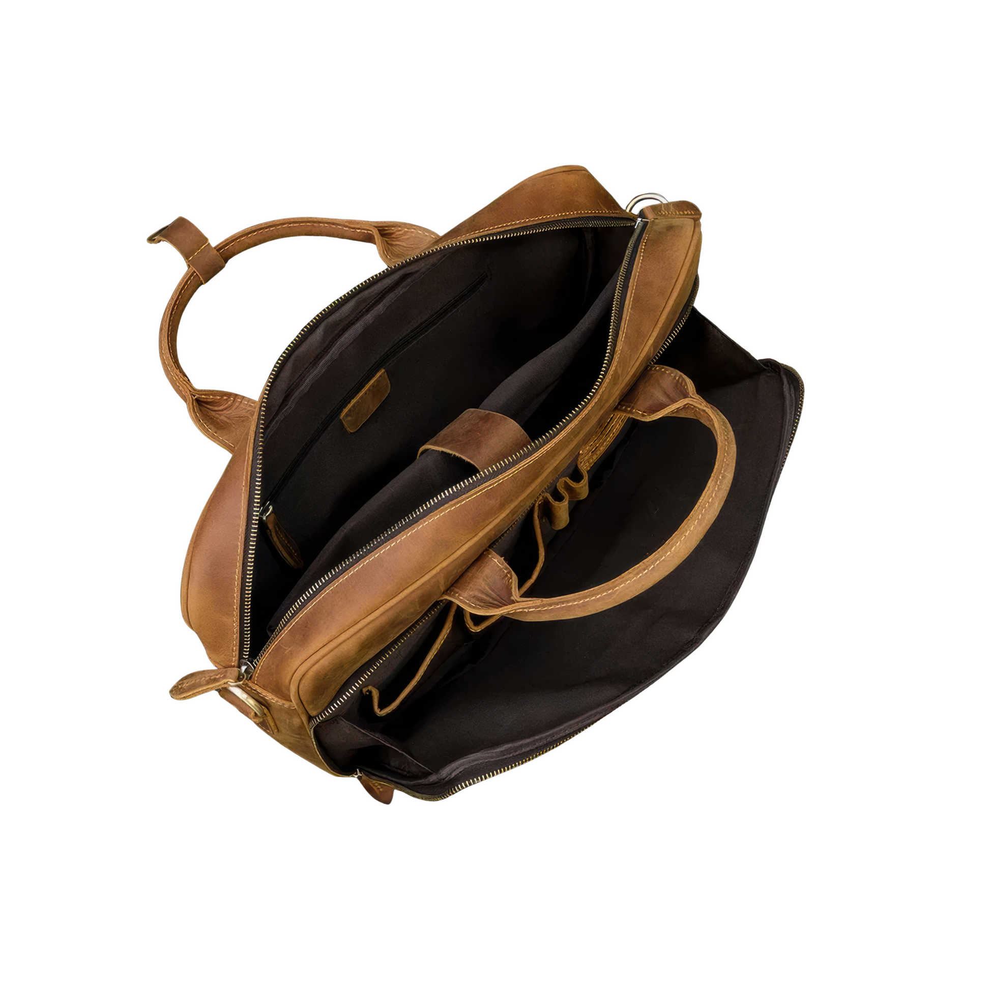 Cuir camel porte document