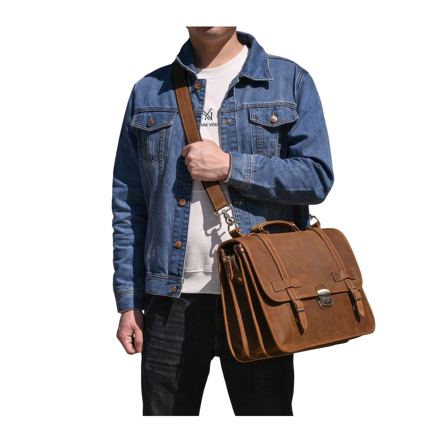 Cuir serviettes 3 soufflets