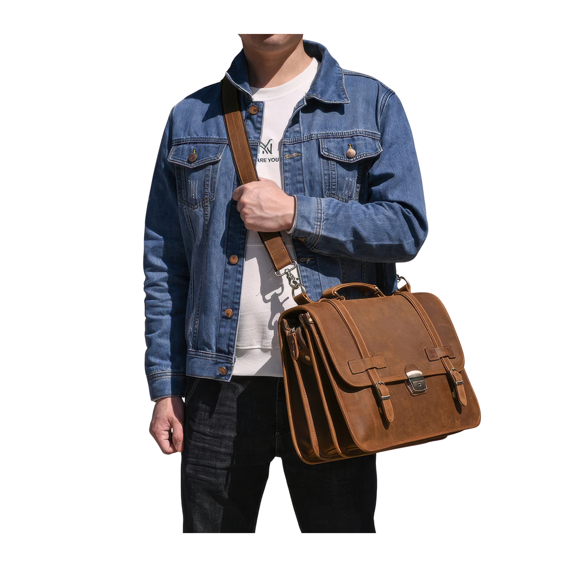 Cuir serviettes 3 soufflets