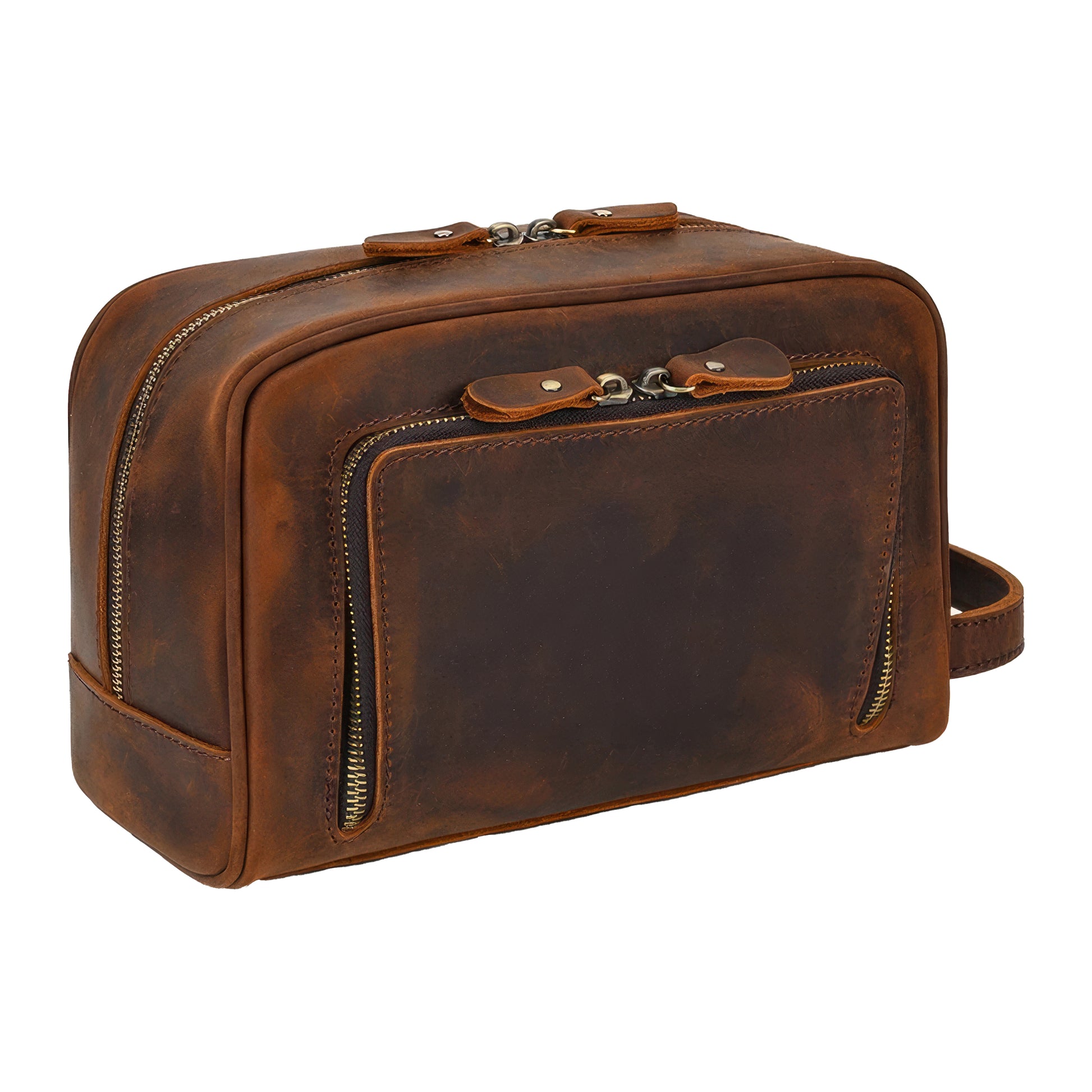 Petite trousse toilette de voyage cuir