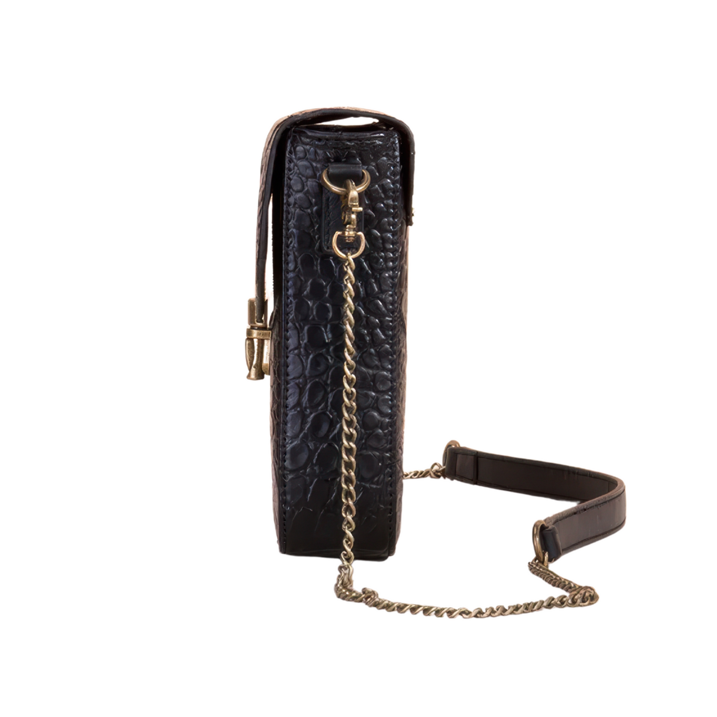 Pochette croco cuir