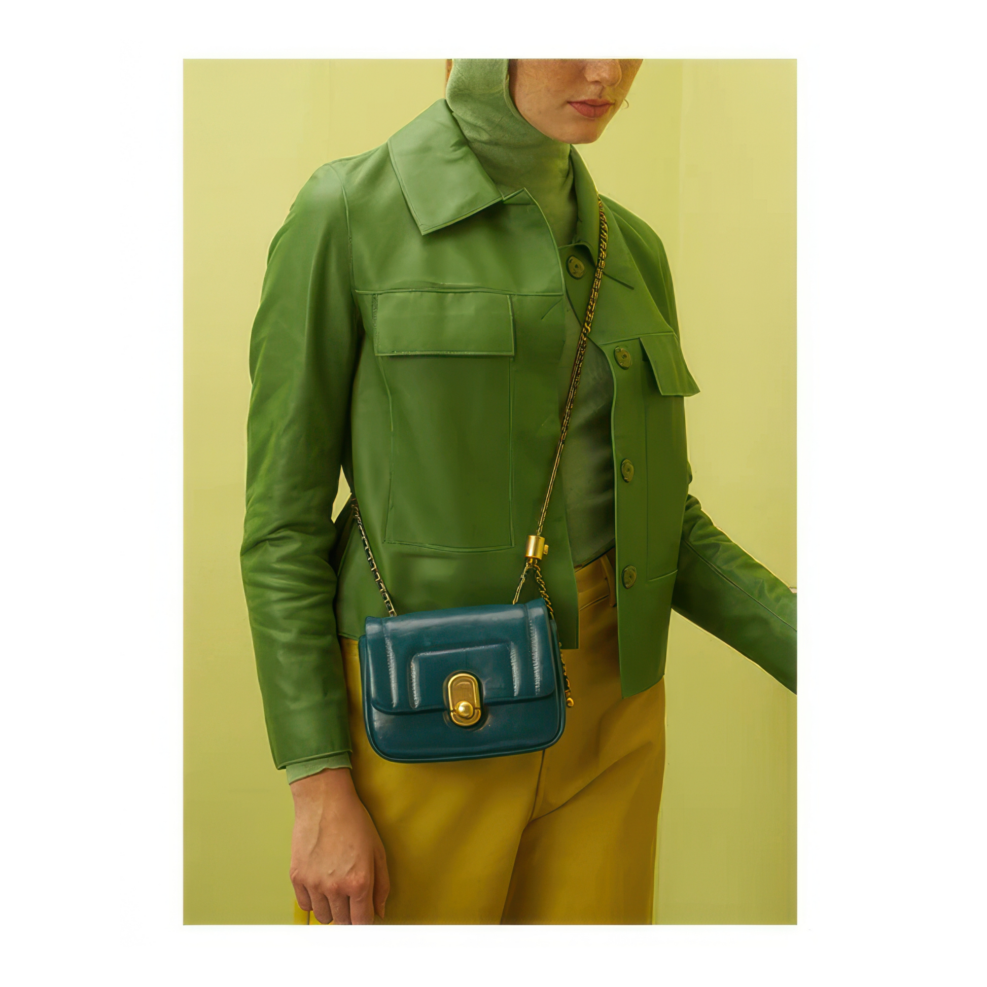 Pochette cuir bleue turquoise