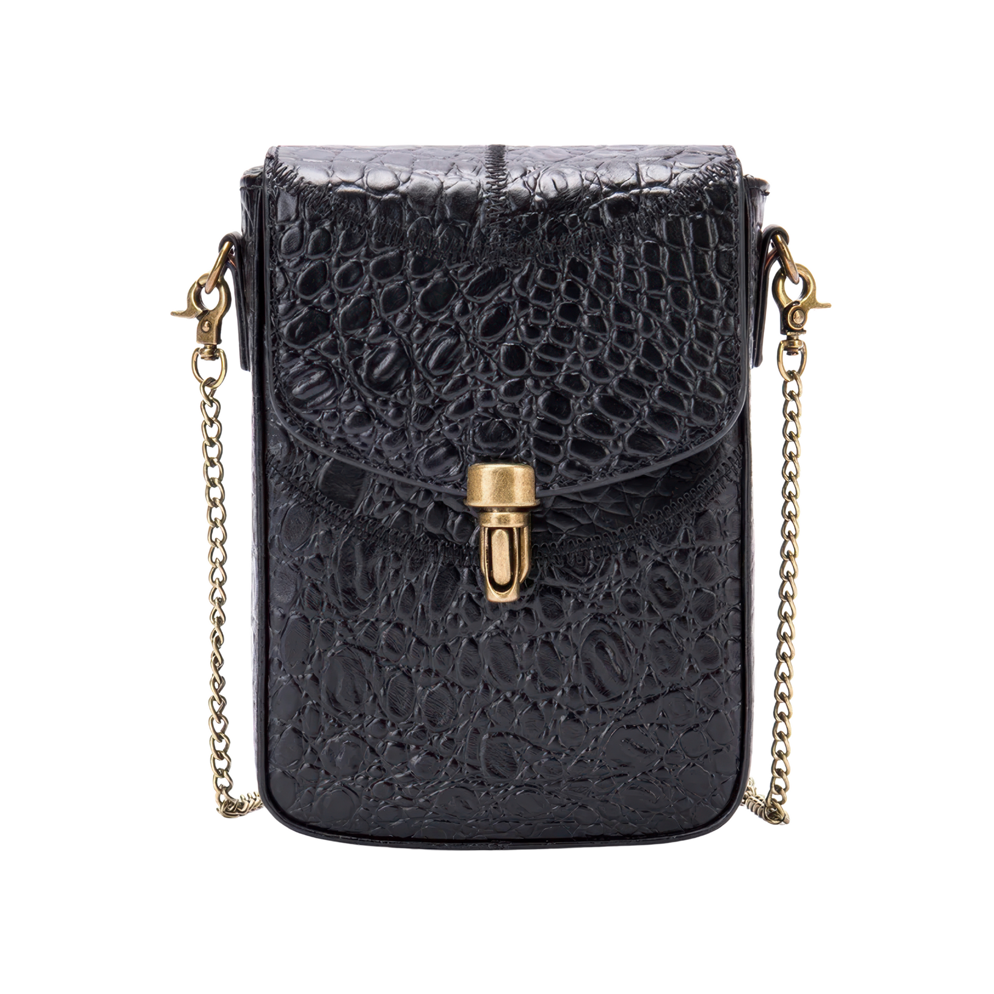 Pochette cuir croco