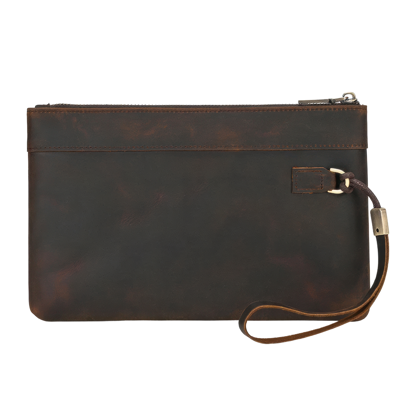 Pochette cuir homme marron