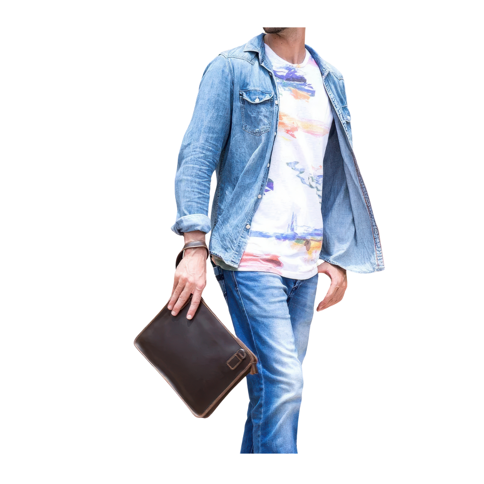 Pochette cuir hommes a4