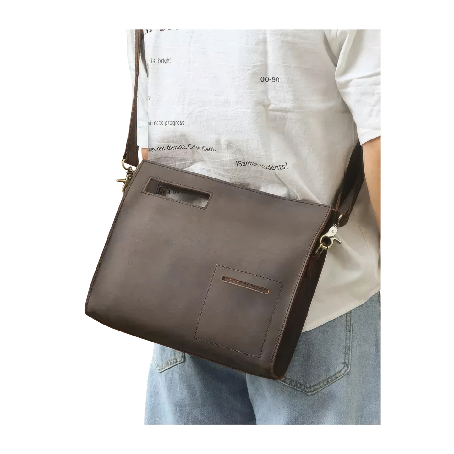 Pochette documents en cuir luxe