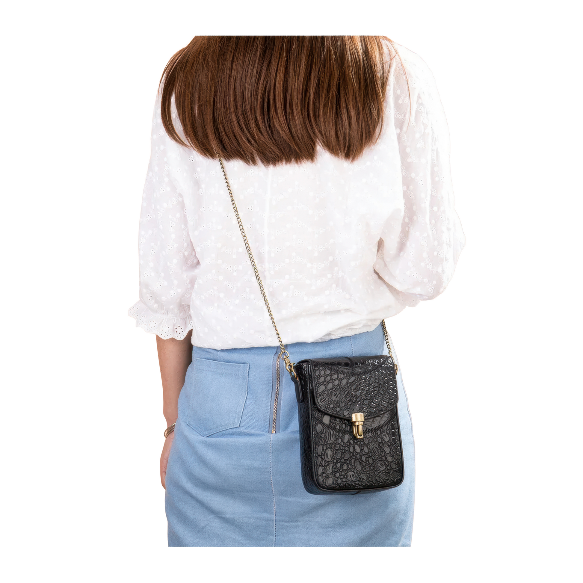 Pochettes croco cuir