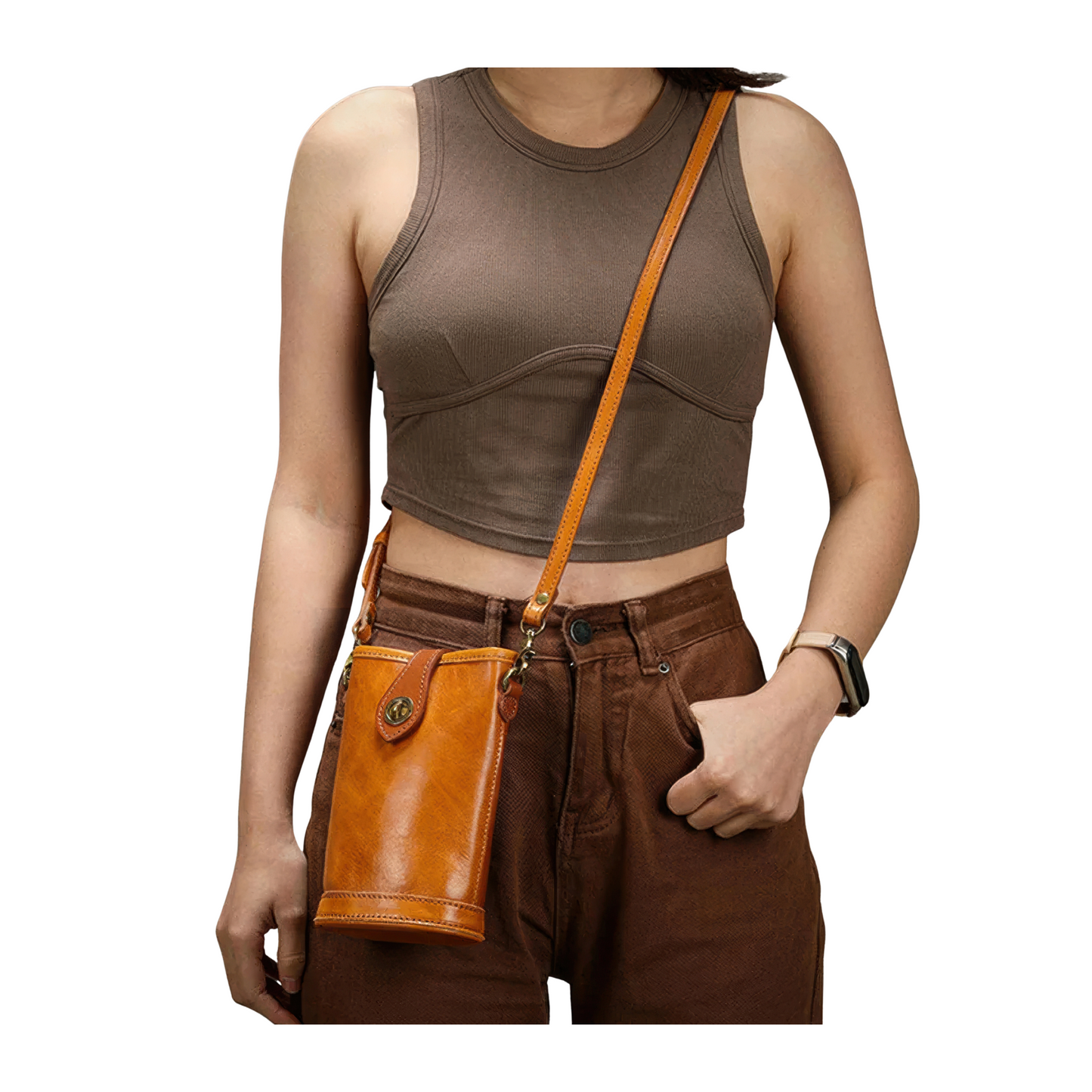 Pochettes femme téléphone cuir