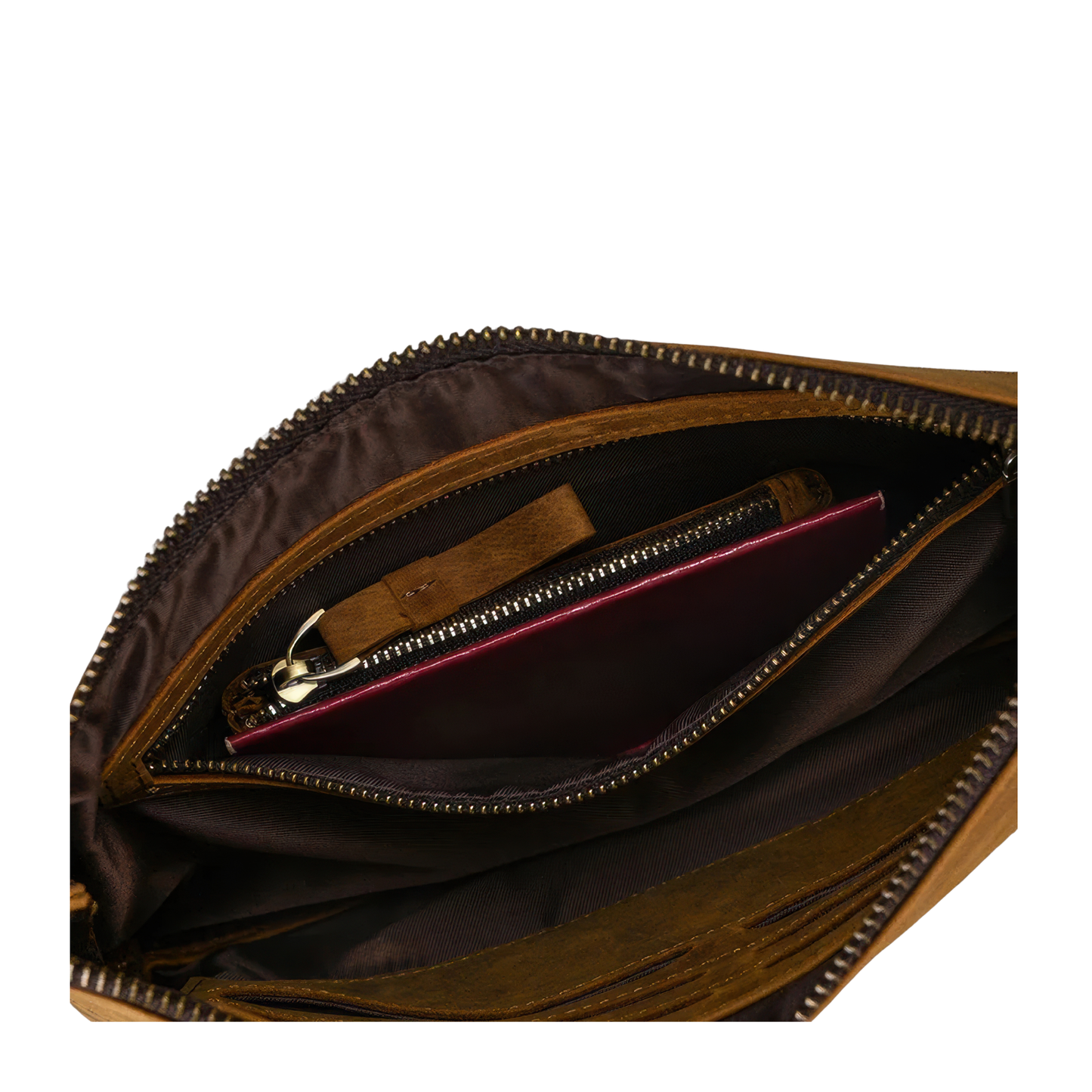 Pochettes homme cuir marron