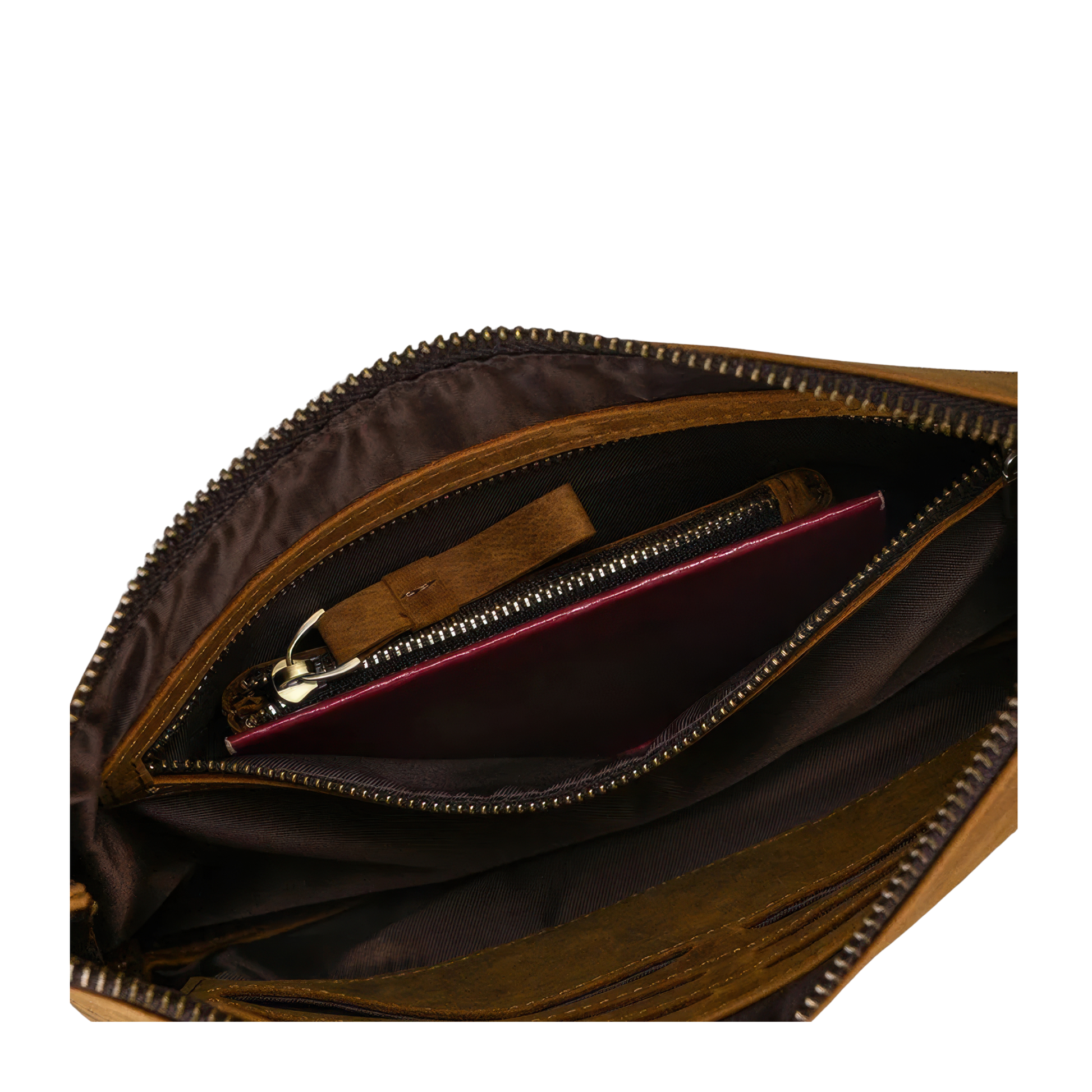 Pochettes homme cuir marron