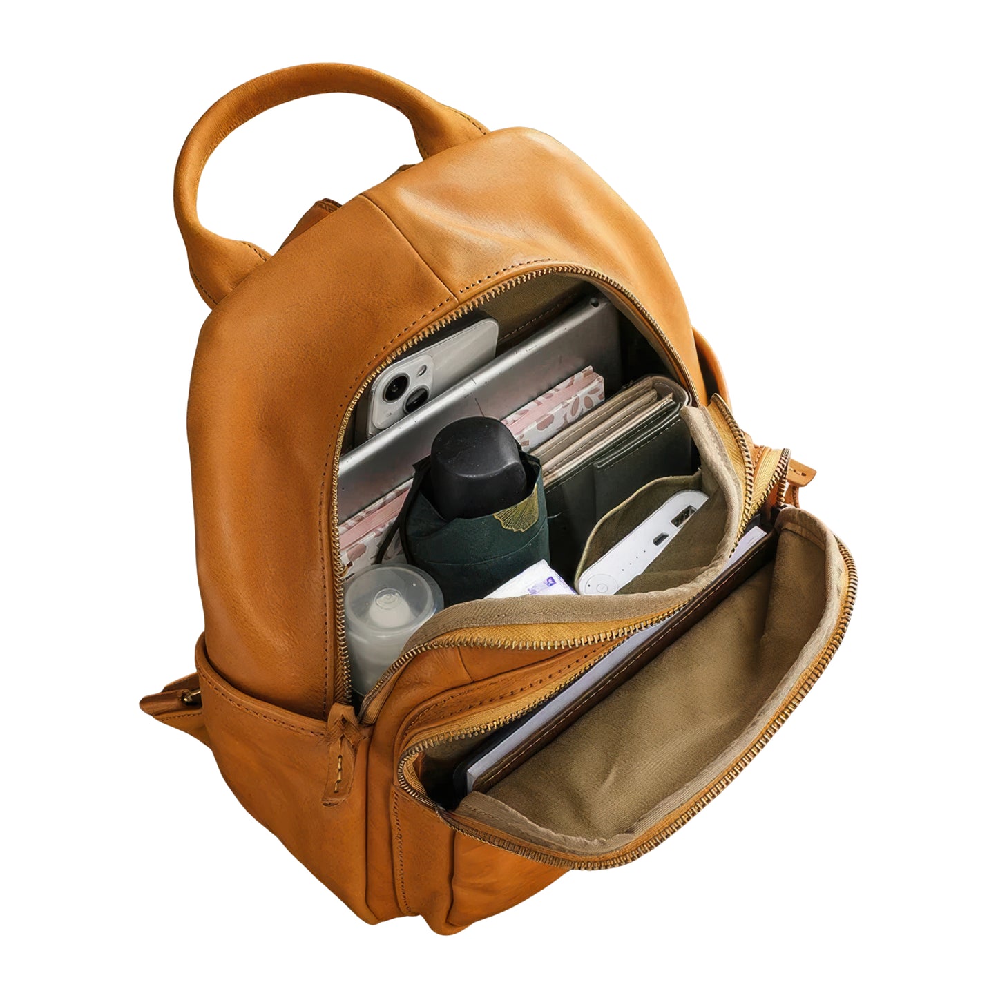 Sac à dos femme cuir naturel