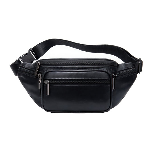 Sac banane cuir noir