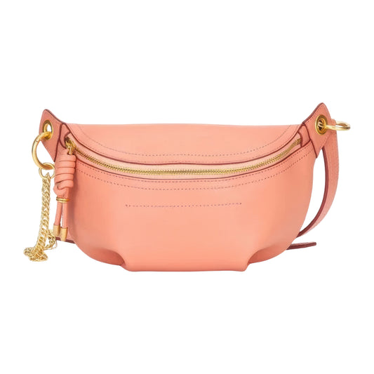 Sac banane cuir rose