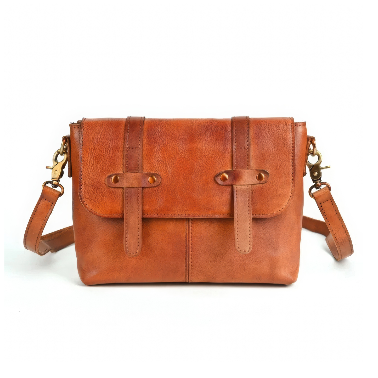 Sac besace cuir marron femme