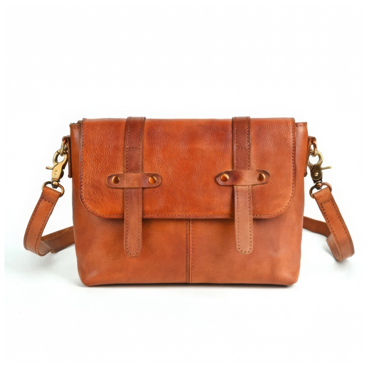 Sac besace cuir marron femme