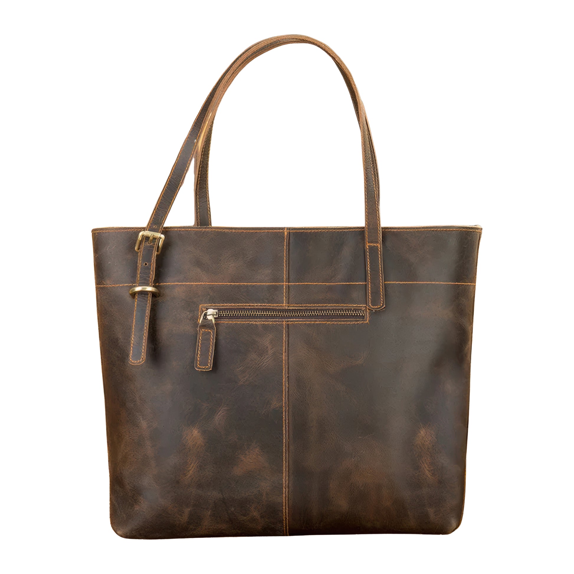 Sac cabas cuir vieilli