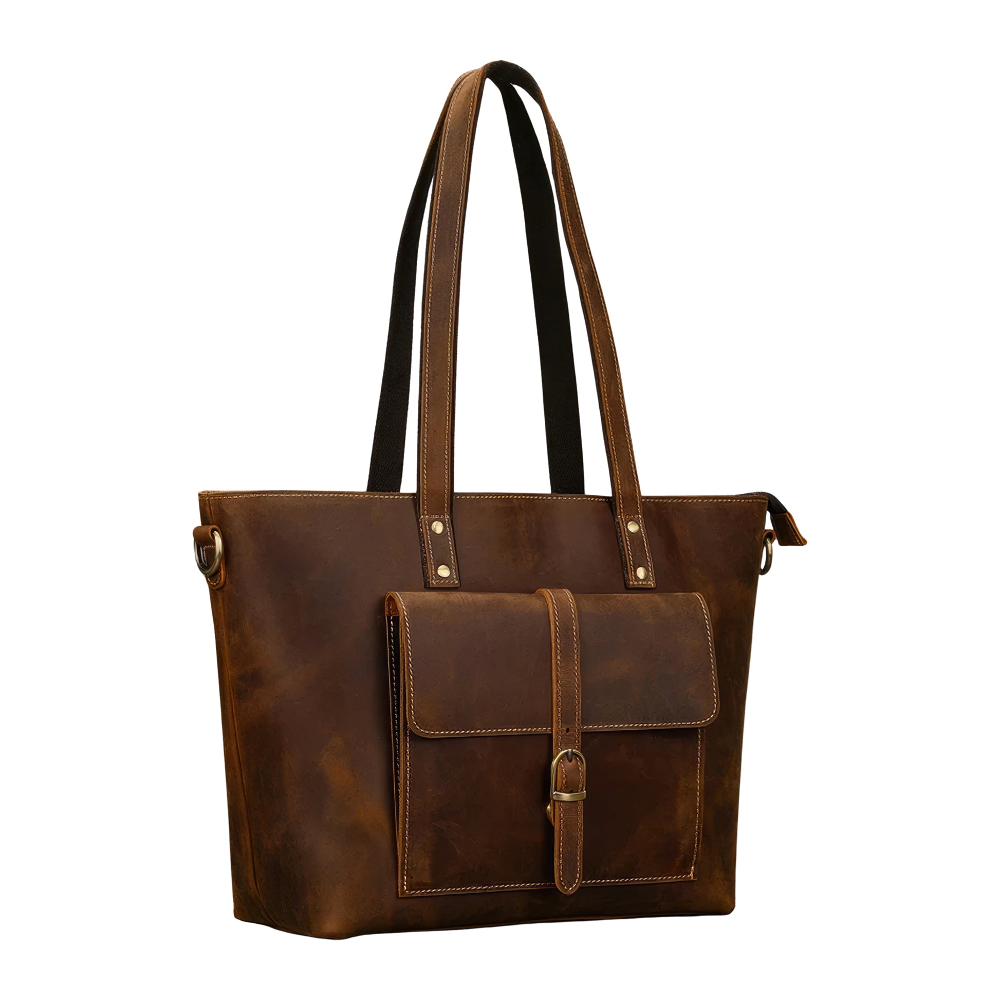 Sac cabas cuir vintage