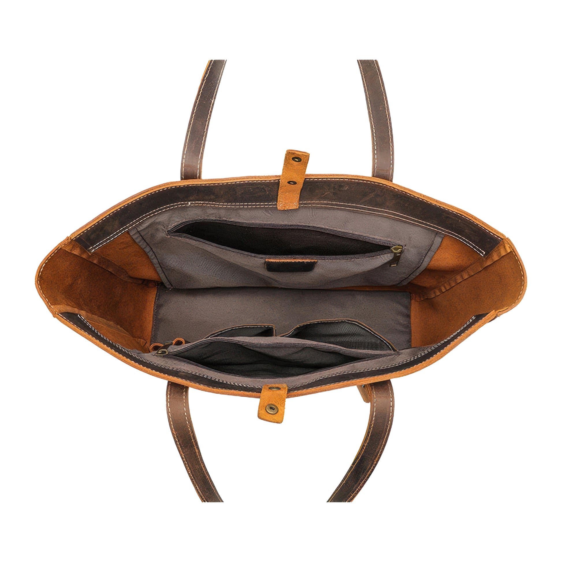Sac cabas en cuir marron
