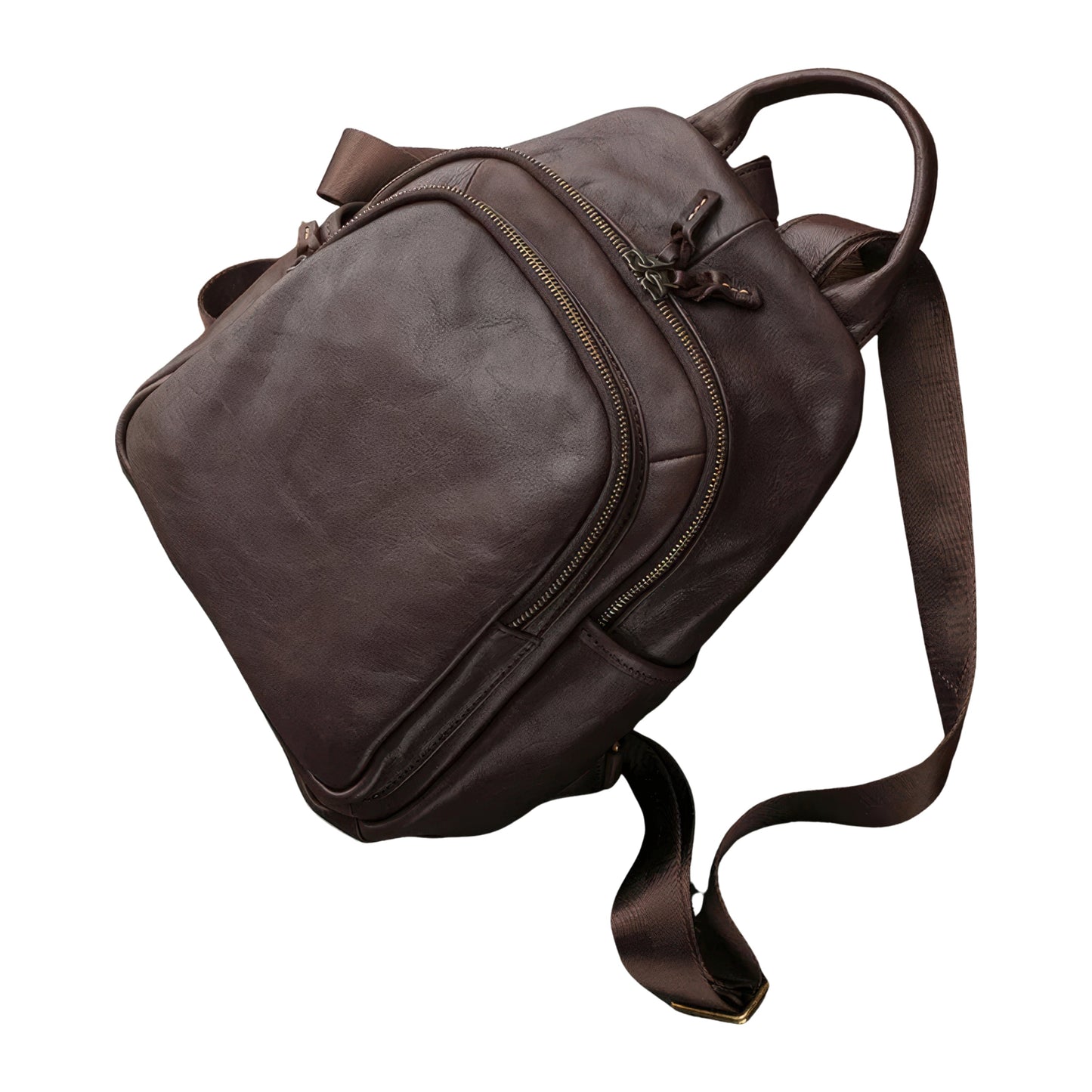 Sac cuir naturel à dos