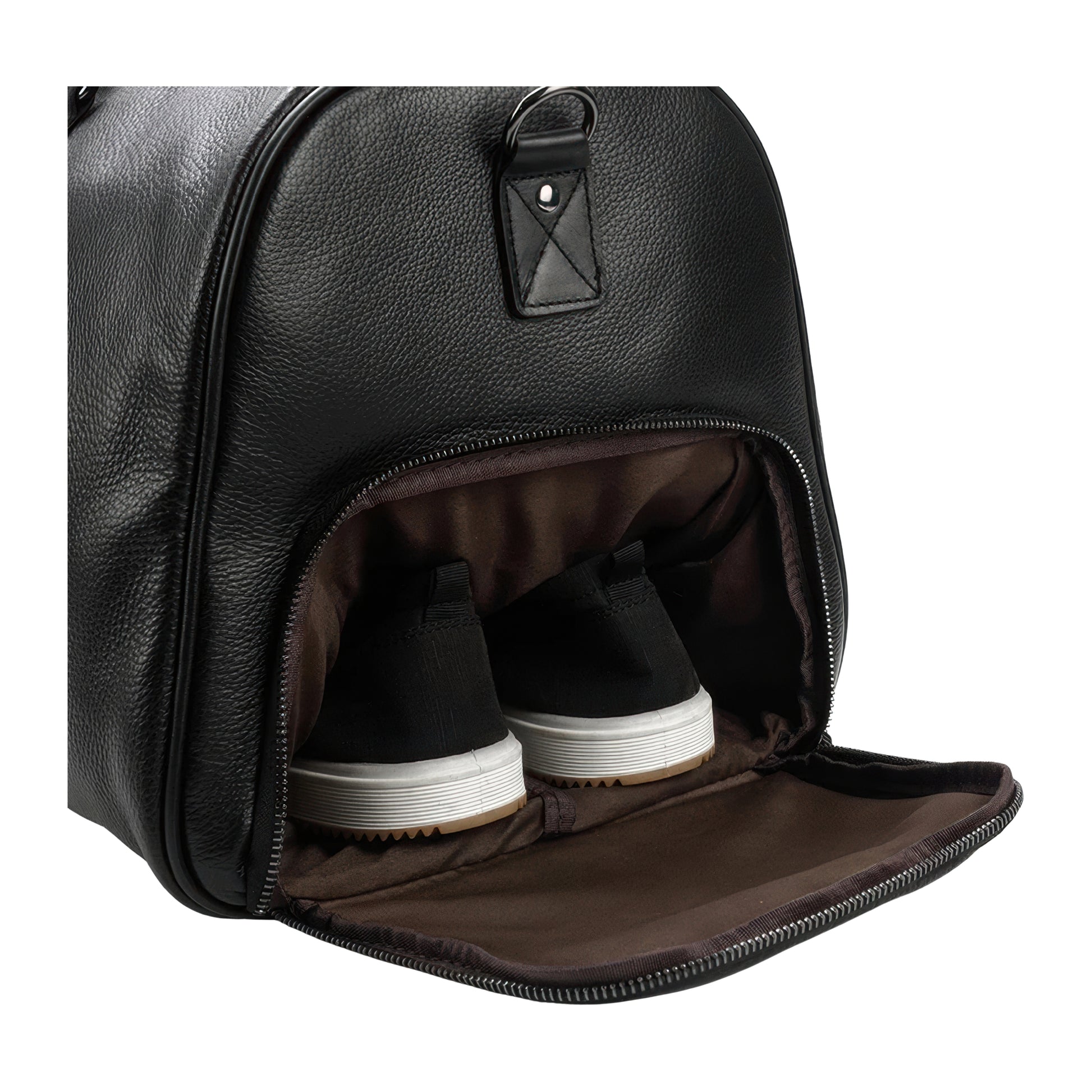 Sac de voyage en cuir femme noir