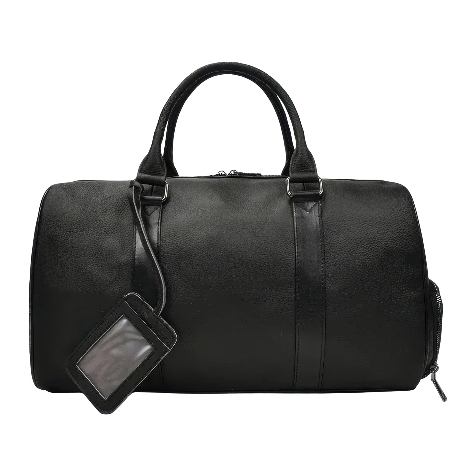 Sac de voyage en cuir noir femme