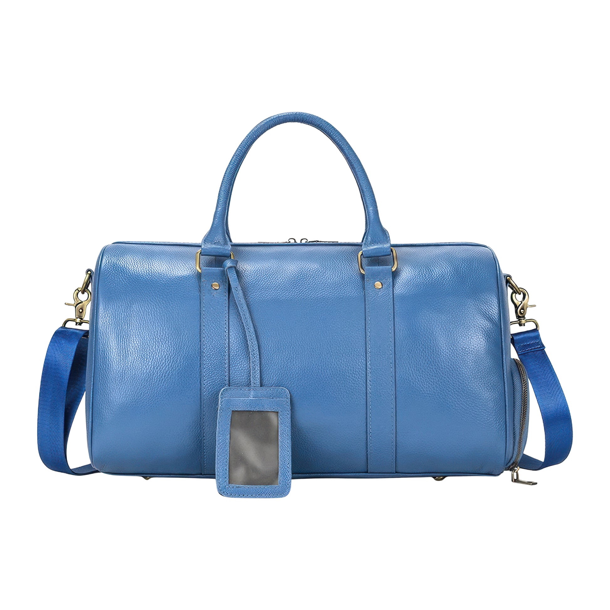 Sac voyage cuir femme bleu
