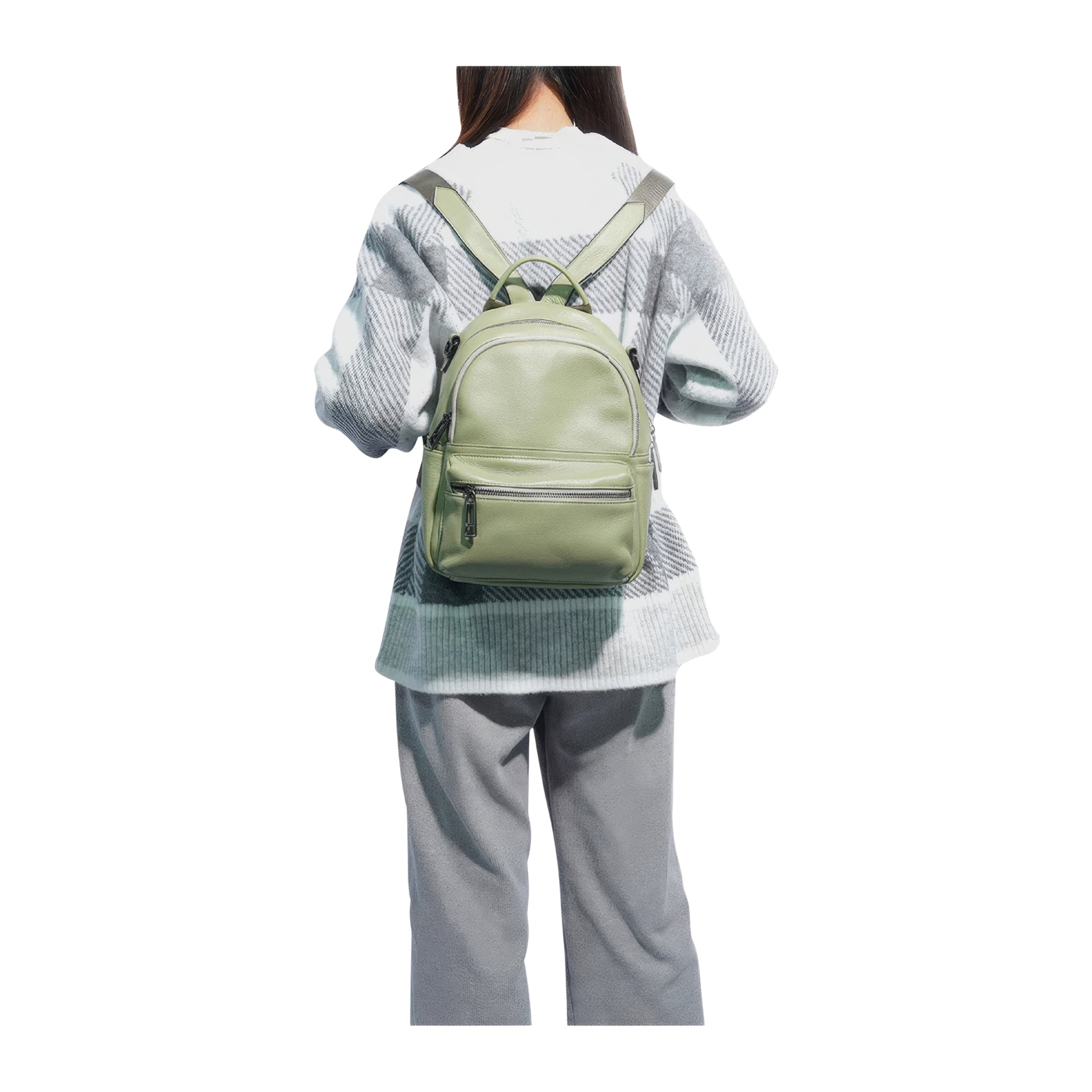 Sacs a dos cuir vert