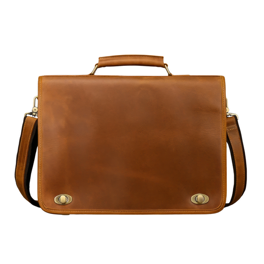 Serviette cuir 2 soufflets