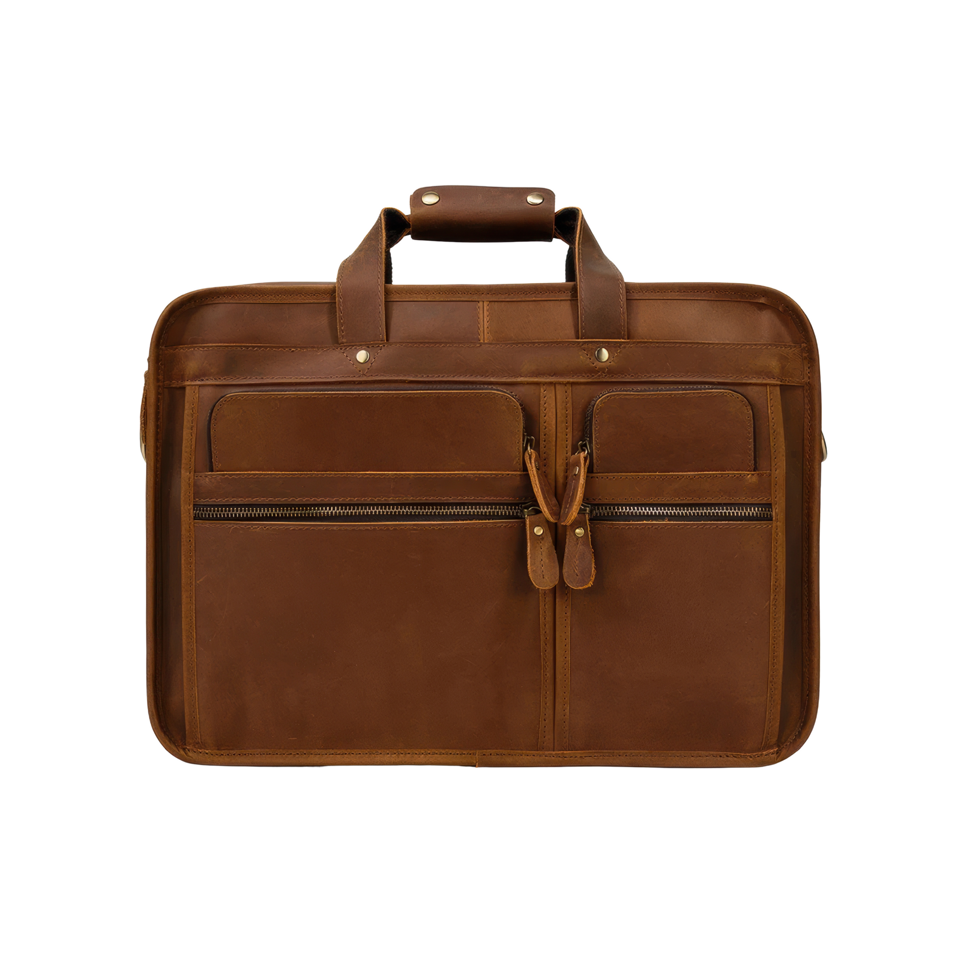 Serviette cuir homme marron
