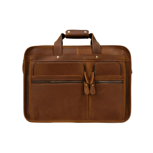 Serviette cuir homme marron