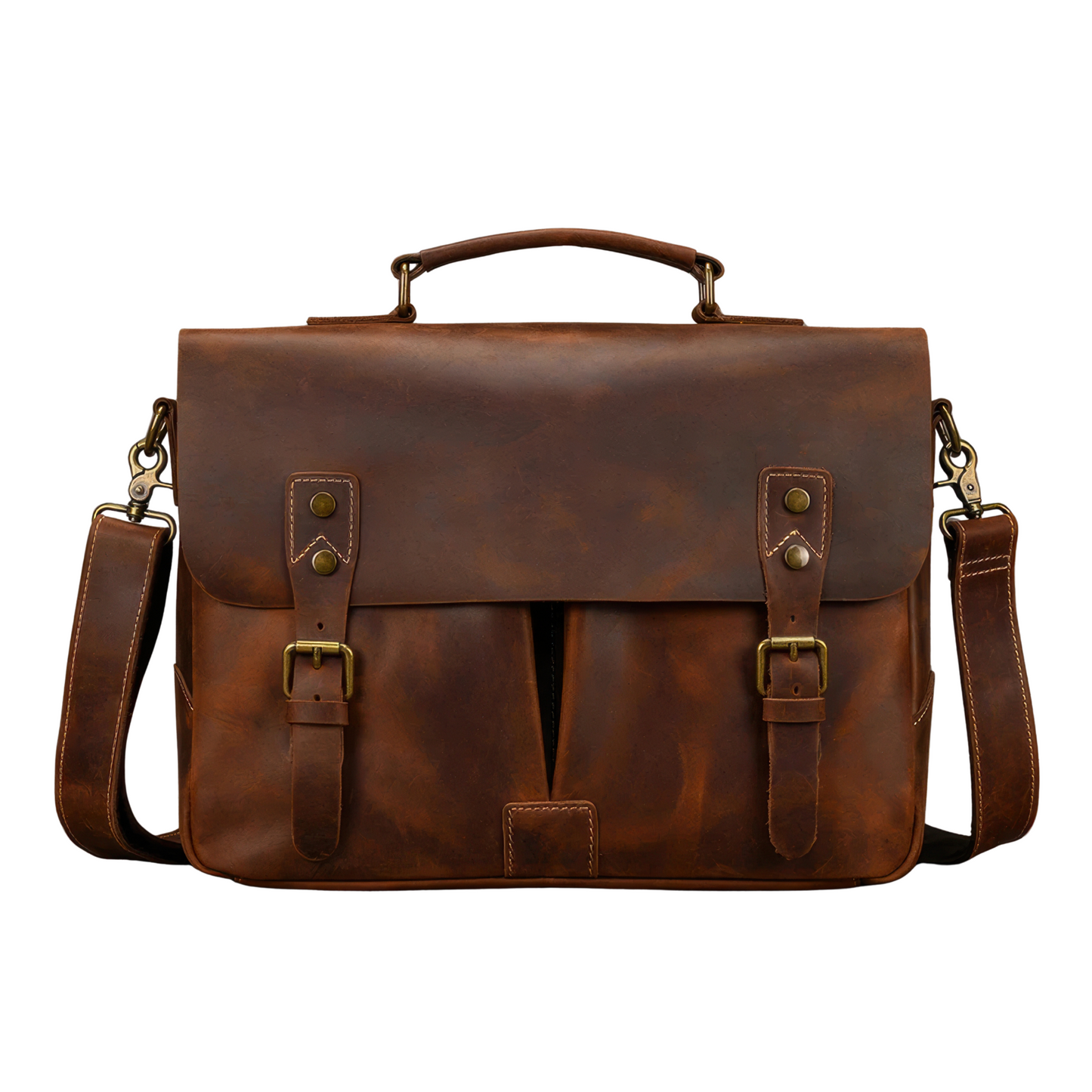 Serviette cuir homme vintage