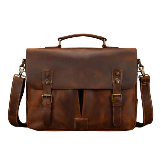 Serviette cuir homme vintage