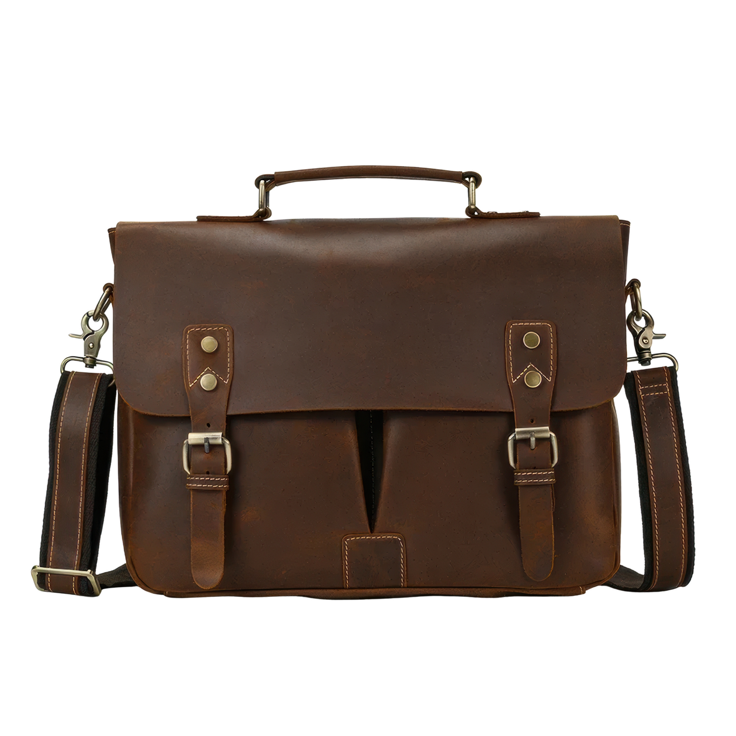 Serviette homme cuir vintage