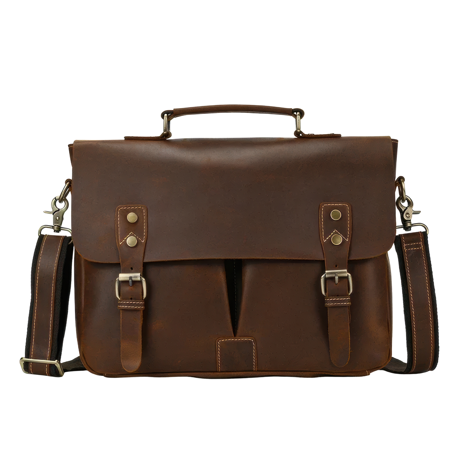 Serviette homme cuir vintage