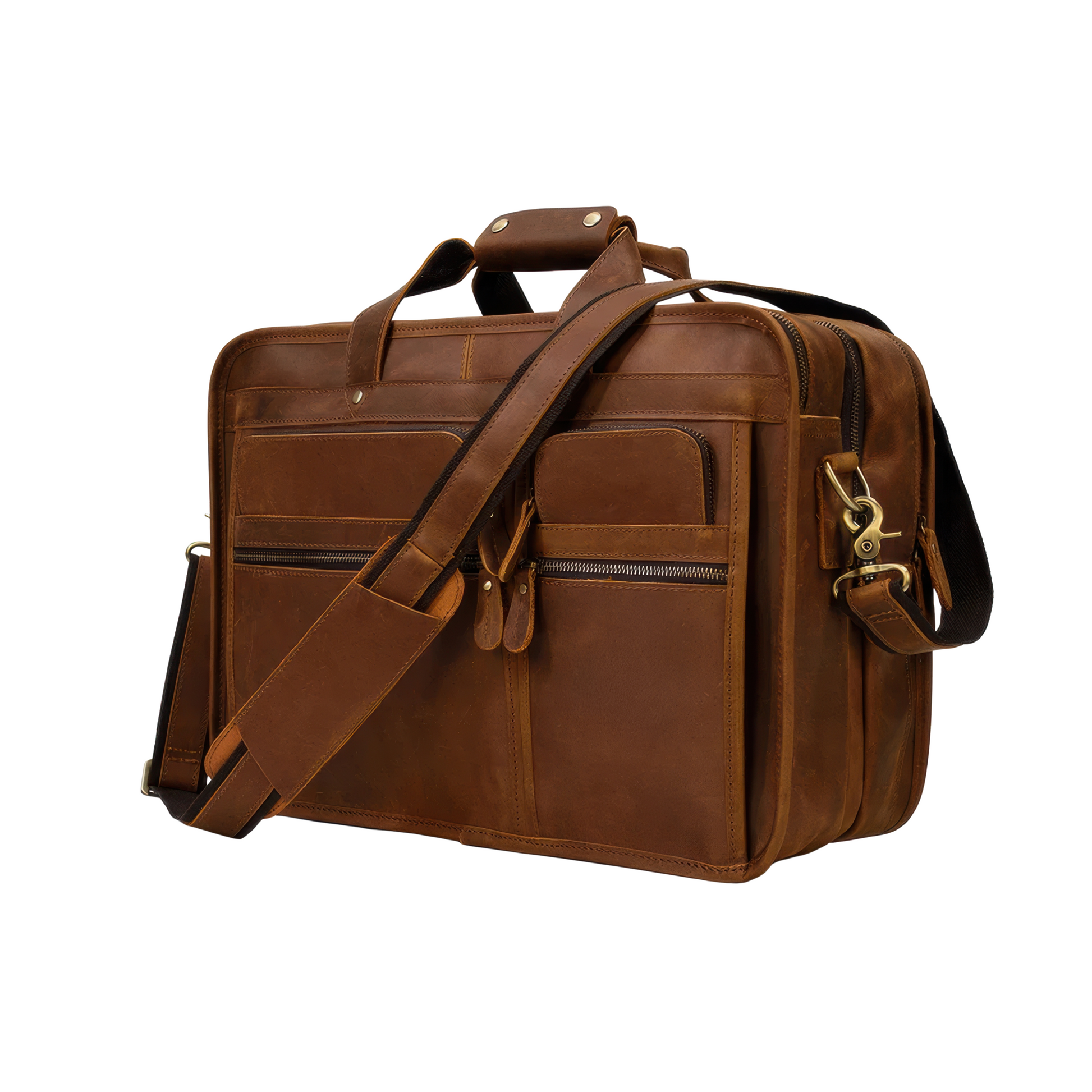 Serviette cuir hommes marron