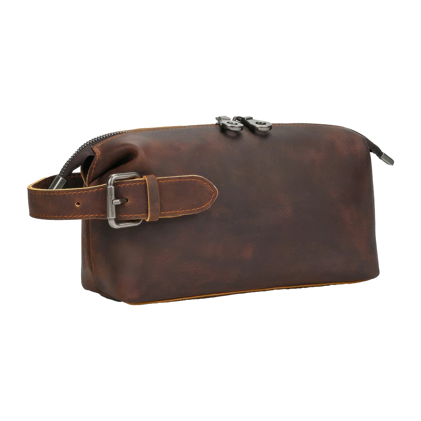 Trousse de voyage cuir vintage