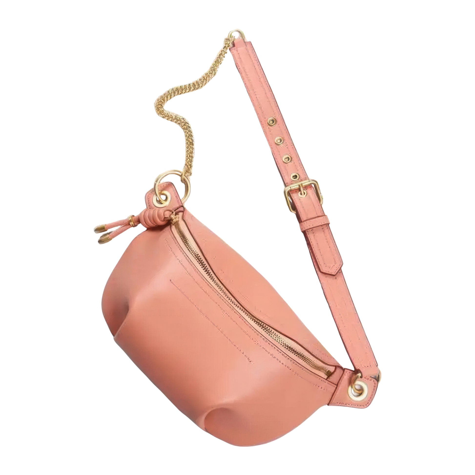 Une banane sac en cuire rose